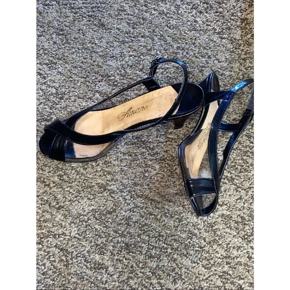 Vintage Lloyd Gotchy Reno Nevada Leather Women Heels Shoes Size 5.5 M